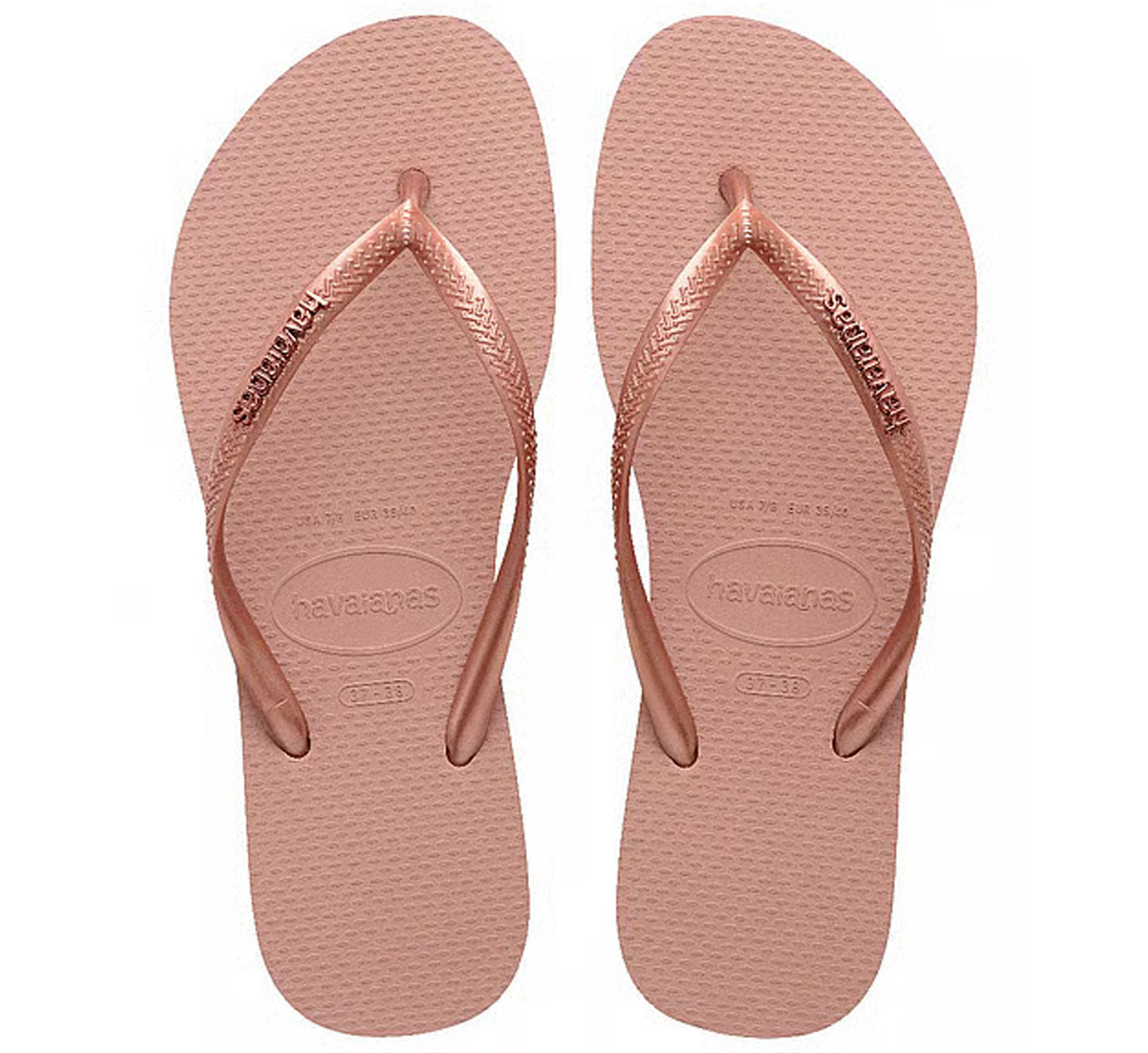 Havaianas - Slim Logo Flip Flops | Metallic Rose