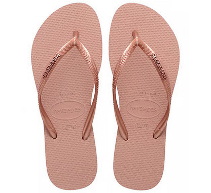 Havaianas - Slim Logo Flip Flops | Metallic Rose
