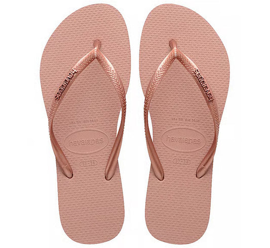 Havaianas - Slim Logo Flip Flops | Metallic Rose