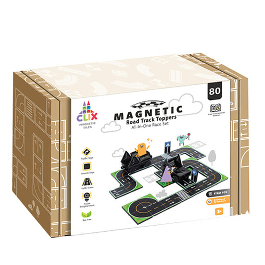 Clix-Tiles - Magnetic Road Track Toppers | 79 pcs