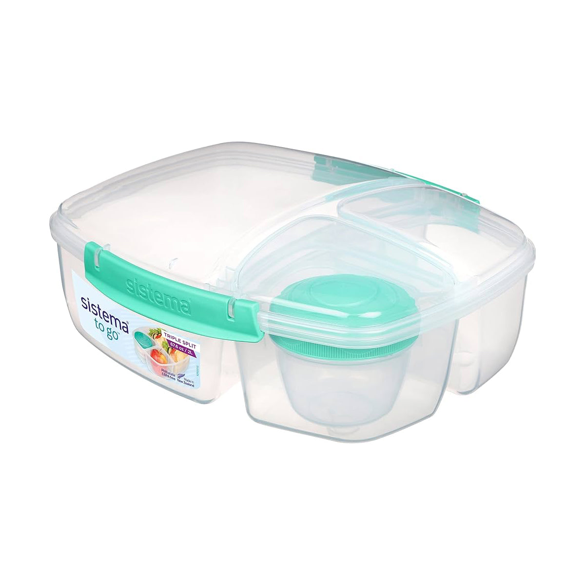 Sistema - 2L Triple Split Lunch with Yogurt Pot Sistema - 2L Triple Split Lunch with Yogurt Pot