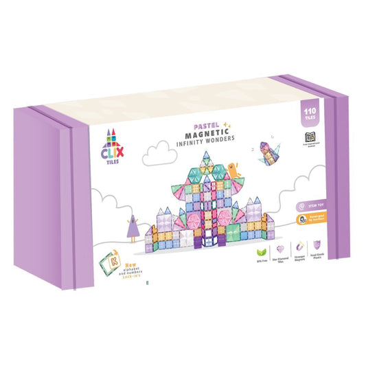 Clix-Tiles - Pastel Magnetic Infinty World | Magnetic Tiles | 110 pcs