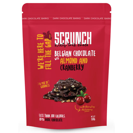 Scrunch - Belgian Dark Chocolate Barks with Almond & Cranberry