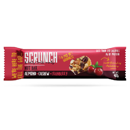 Scrunch - Almond, Cashew And Cranberry Bar | 40 grams