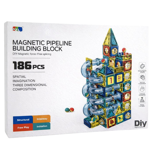 PLZ - Marble Run Magnetic Tiles | 186pcs