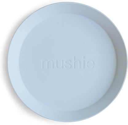 MUSHIE - Classic Round Silicone Suction Plate - Set of 2 | Powder Blue