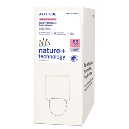 Attitude - Laundry Detergent Unscented Extra Gentle Refill | 80 loads | 2 Liters