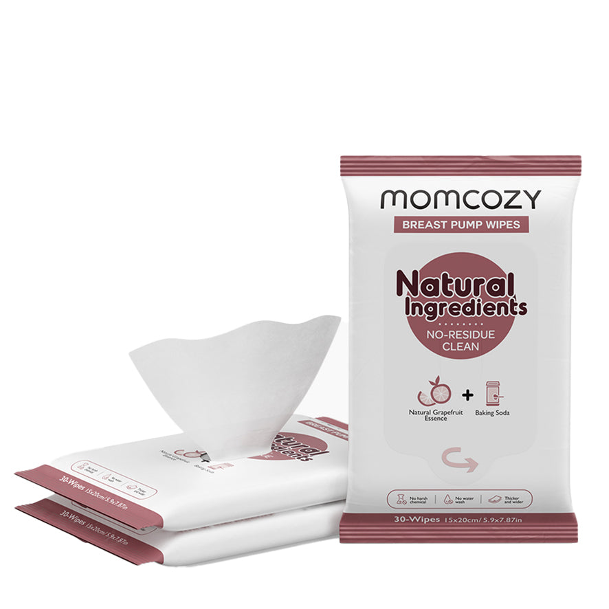Momcozy - Natural Breast Pump Cleaning Wipes | 3 Pack | 90 Count