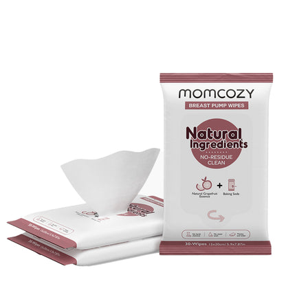 Momcozy - Natural Breast Pump Cleaning Wipes | 3 Pack | 90 Count