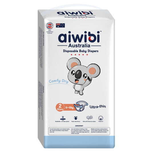Aiwibi Diapers Size 2| S (4-8 kg) | 52 Count