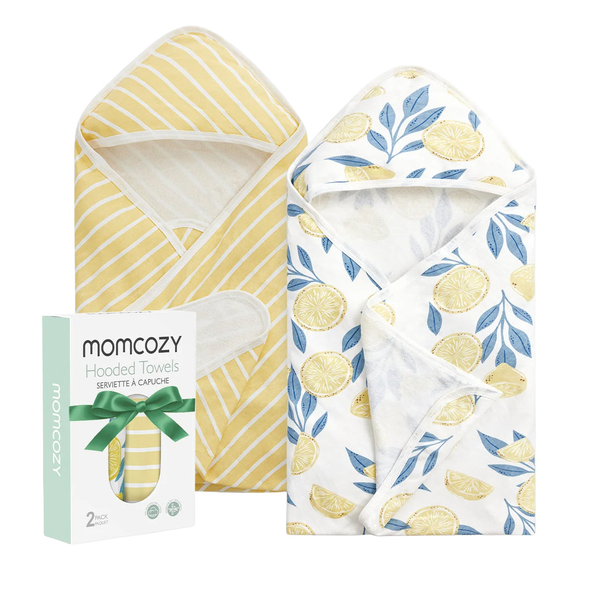 Momcozy - Baby Hooded Bath Towel | 2-Pack, White