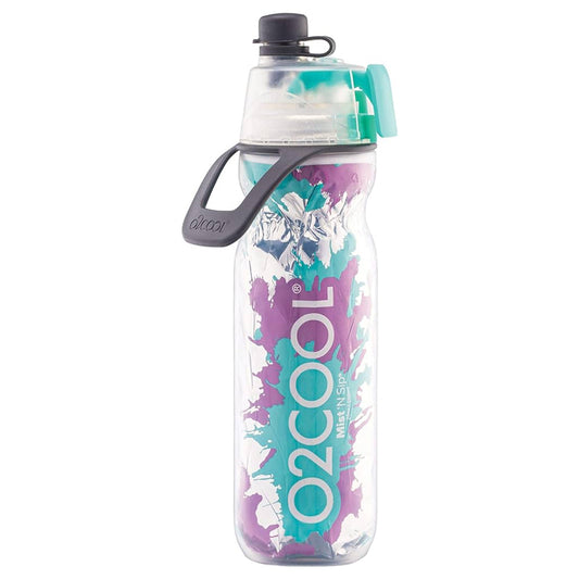 O2COOL - Mist N' Sip Insulated Bottle - 591ml - Teal Purple Splash