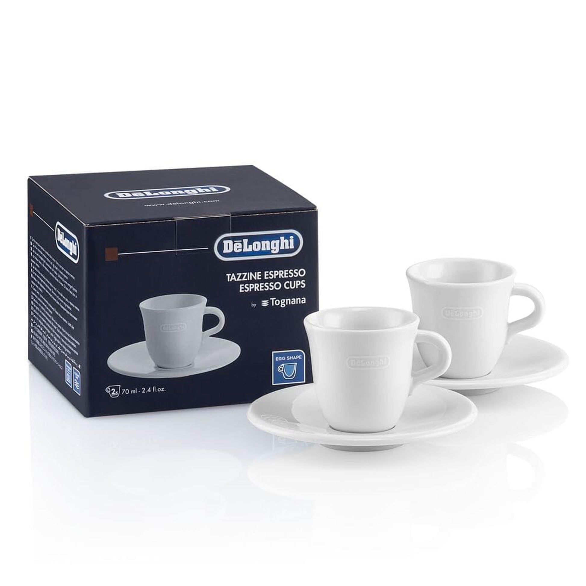 De'Longhi - Porcelain Espresso Cups | Set of 2 De'Longhi - Porcelain Espresso Cups | Set of 2