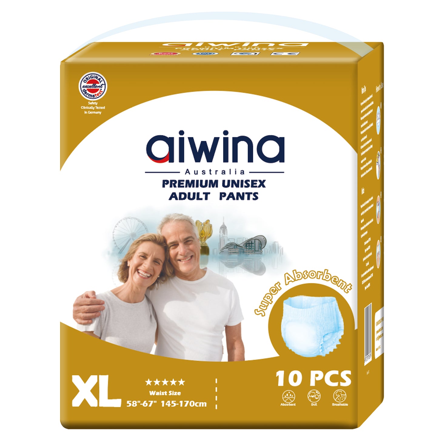 Aiwina Premium Unisex Adult Pants XL | 10 Count