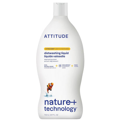 Attitude - Natural Dishwashing Liquid Citrus Zest 700ml