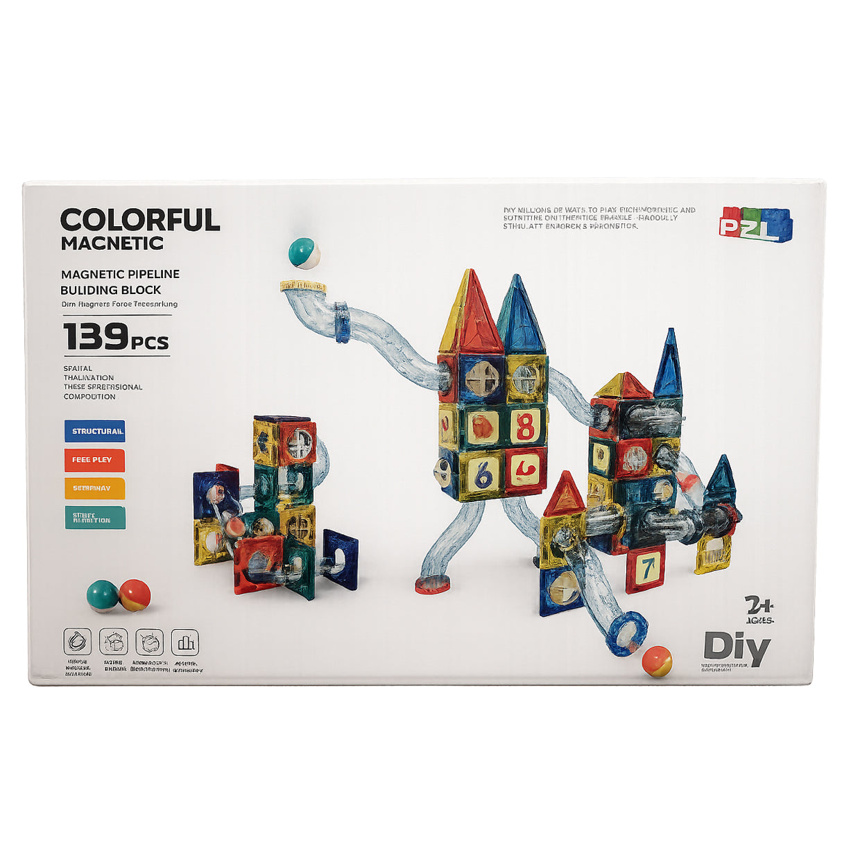 PLZ - Marble Run Magnetic Tiles | 139pcs