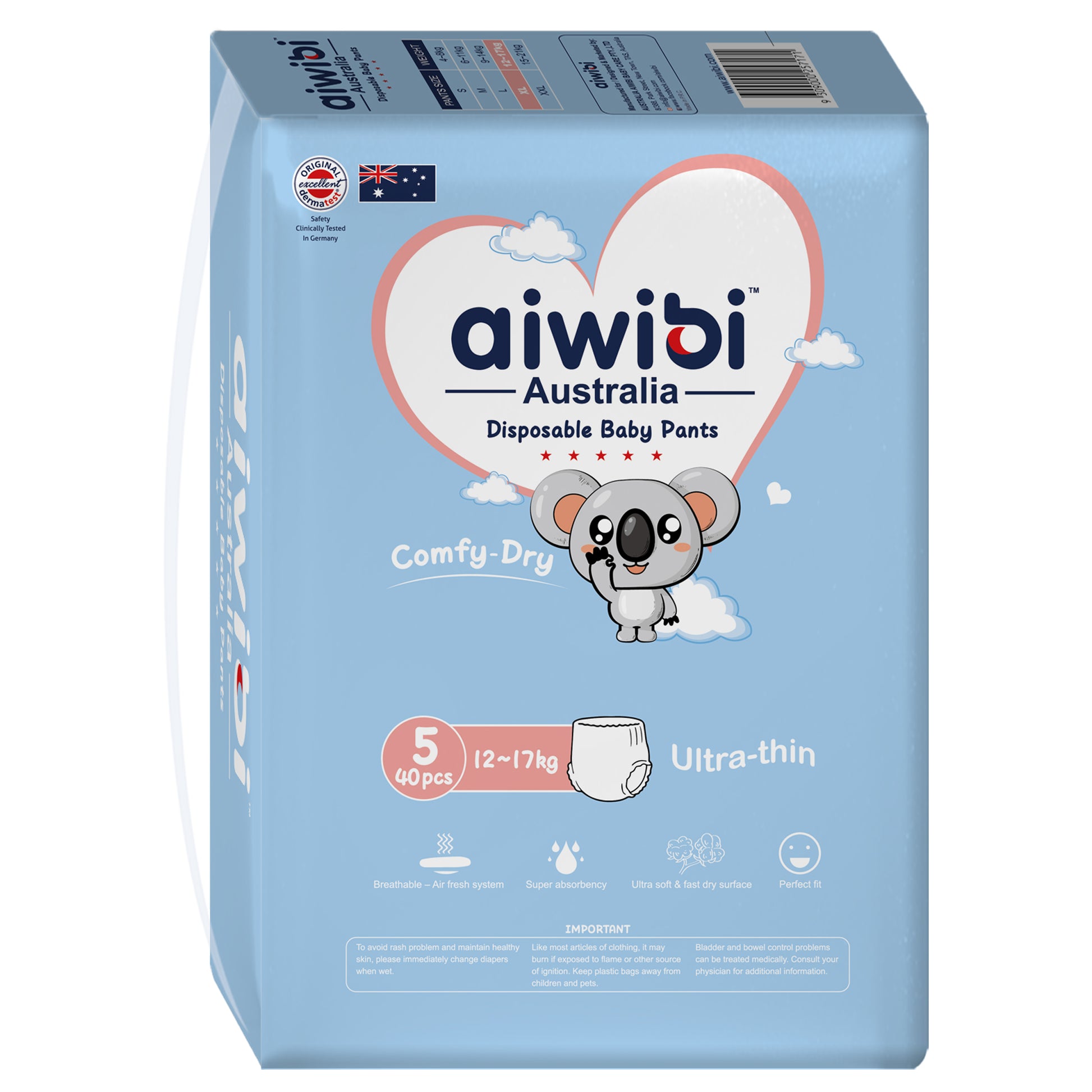 Aiwibi Pants Diapers Size 5 | XL (12-17 kg) | 40 Count Aiwibi Pants Diapers Size 5 | XL (12-17 kg) | 40 Count