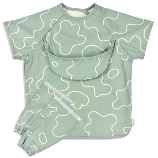 بيابا - مريلة 2 في 1 بأكمام قابلة للإزالة | أخضر زيتوني