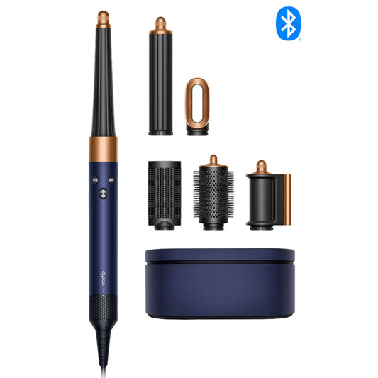 دايسون - جهاز تصفيف الشعر ومجفف الشعر i.d Multi-Styler | مستقيم + متموج | أزرق بروسي/نحاسي غني