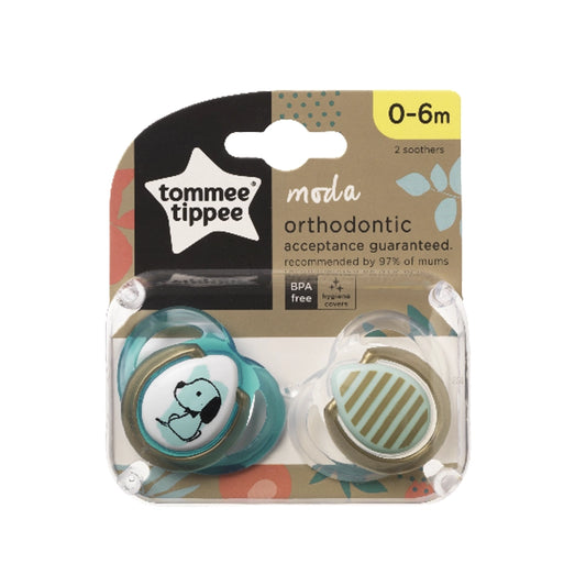 Tommee Tippee Moda Soother | 2 Soothers 0-6 Months