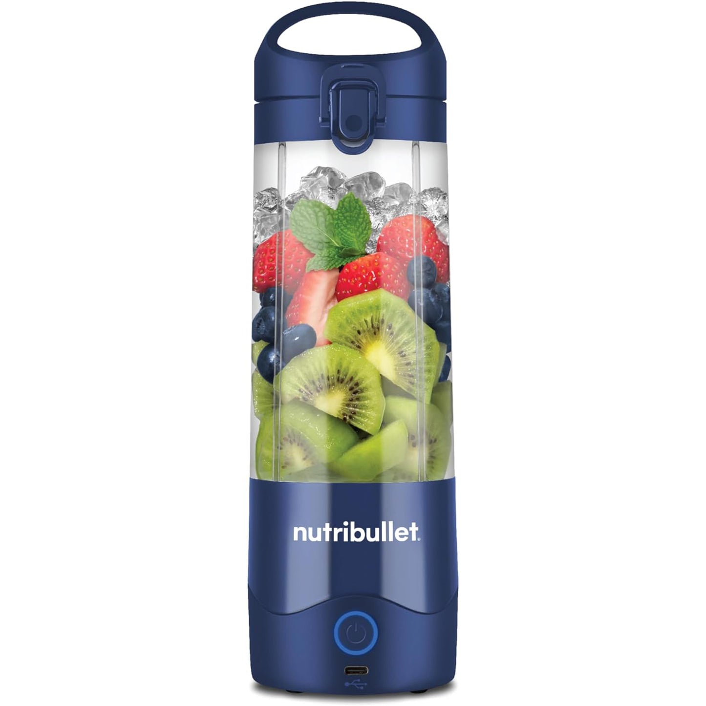 NutriBullet - Portable Cordless Blender with Handled Sip Lid | Navy | 475ml | 100W
