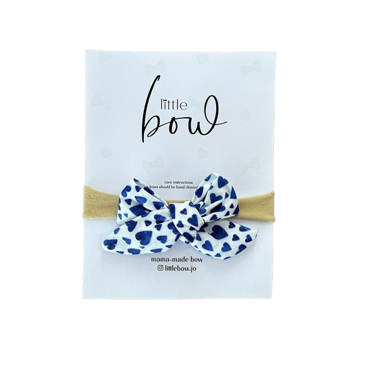 Blue Heart  Bow | Headband