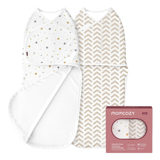 Momcozy - Swaddle Wraps | 0-3M, 2-Pack, Geometric & Stars