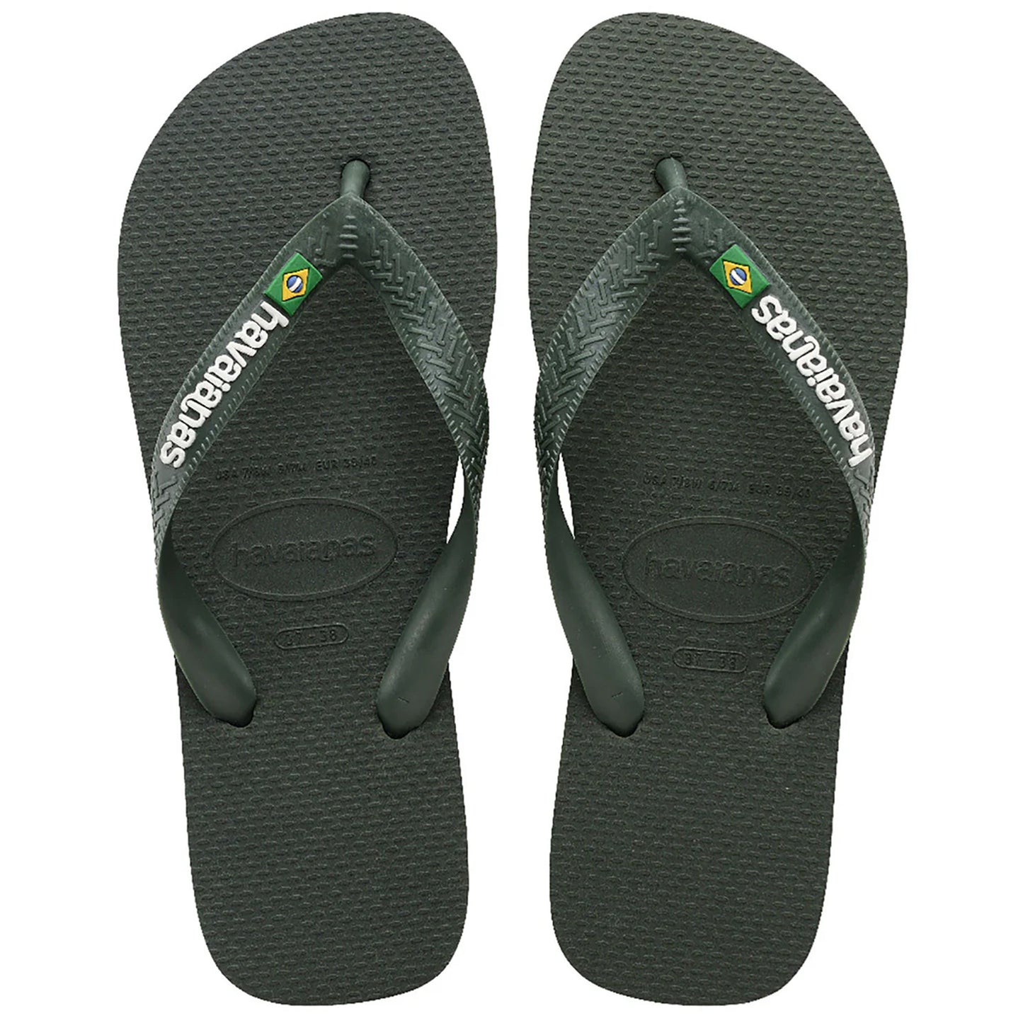 Havaianas - Brasil Logo Flip Flops | Green Olive