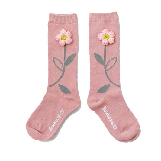 BOXBO Boots – High Socks Flower Pink
