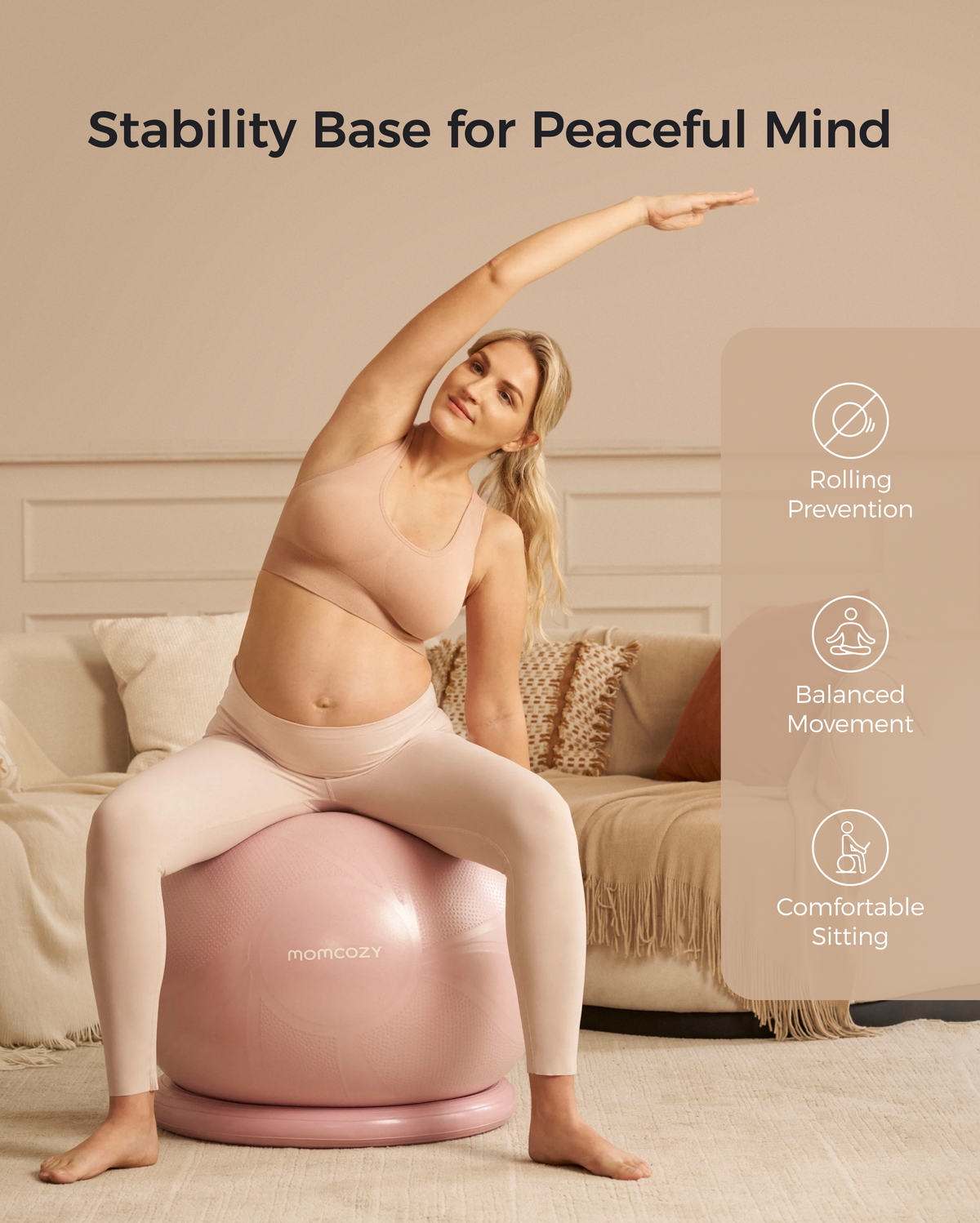 Momcozy BirthEase Pregnancy Ball Set | Pink