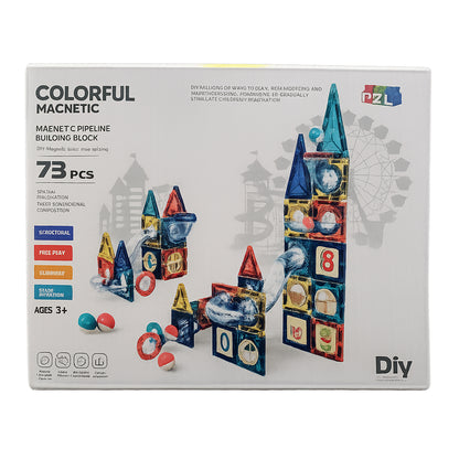 PLZ - Marble Run Magnetic Tiles | 73pcs