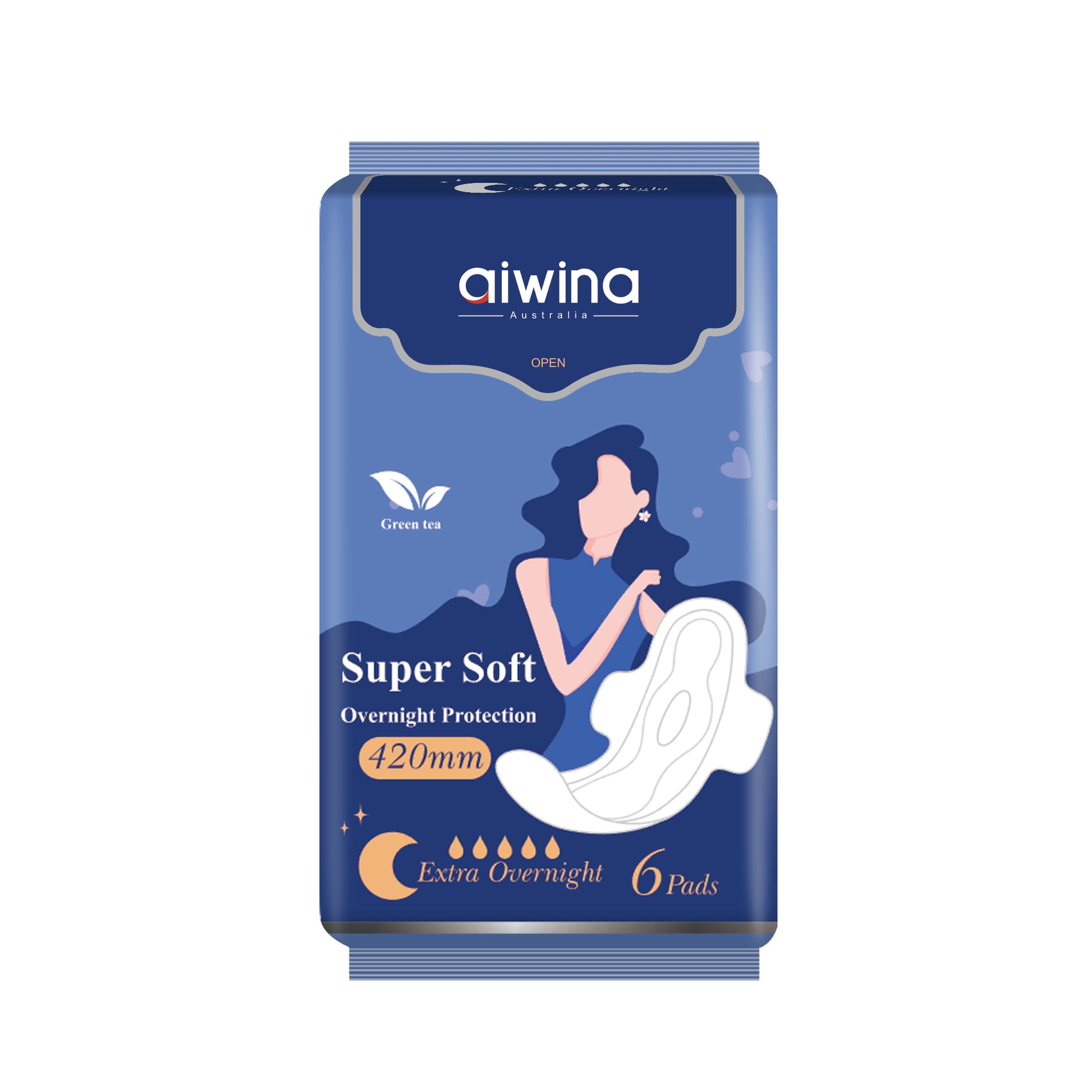 Aiwina Super Soft Overnight Pads L | 6 Pads Aiwina Super Soft Overnight Pads L | 6 Pads