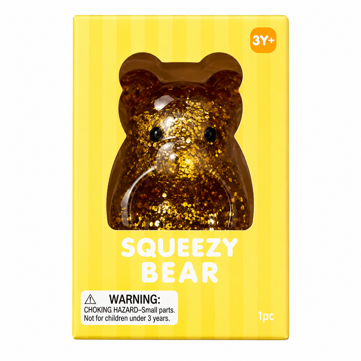 J'adore Glitter Bear Squish sensory toy
