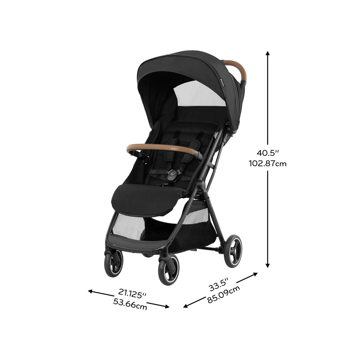 Evenflo - Otto+ Lightweight Travel System with LiteMax Infant Car Seat | Chia Black