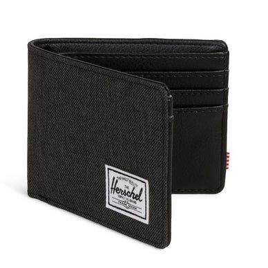Herschel Hank RFID Wallet in Black Crosshatch/Black - front view