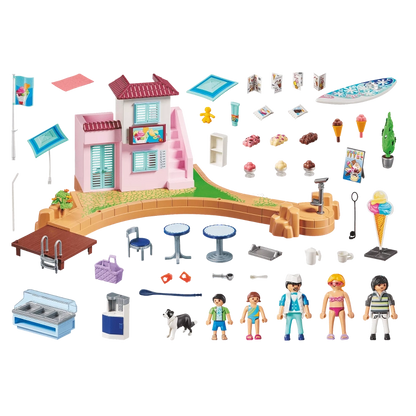 Playmobil - Waterfront Ice Cream Shop- 108 Pcs | 4Y+