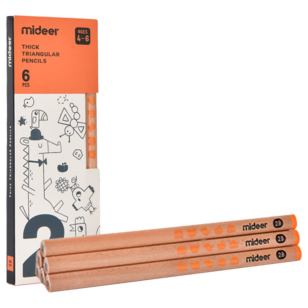 Mideer - Thick Triangular Pencils -2b Mideer - Thick Triangular Pencils -2b
