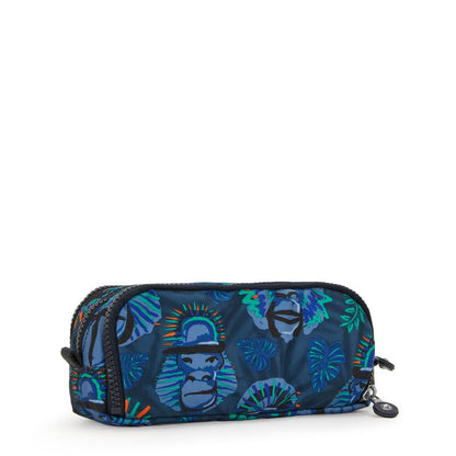 Kipling Gitroy Pencil Case Blue Monkey Fun Large - open view