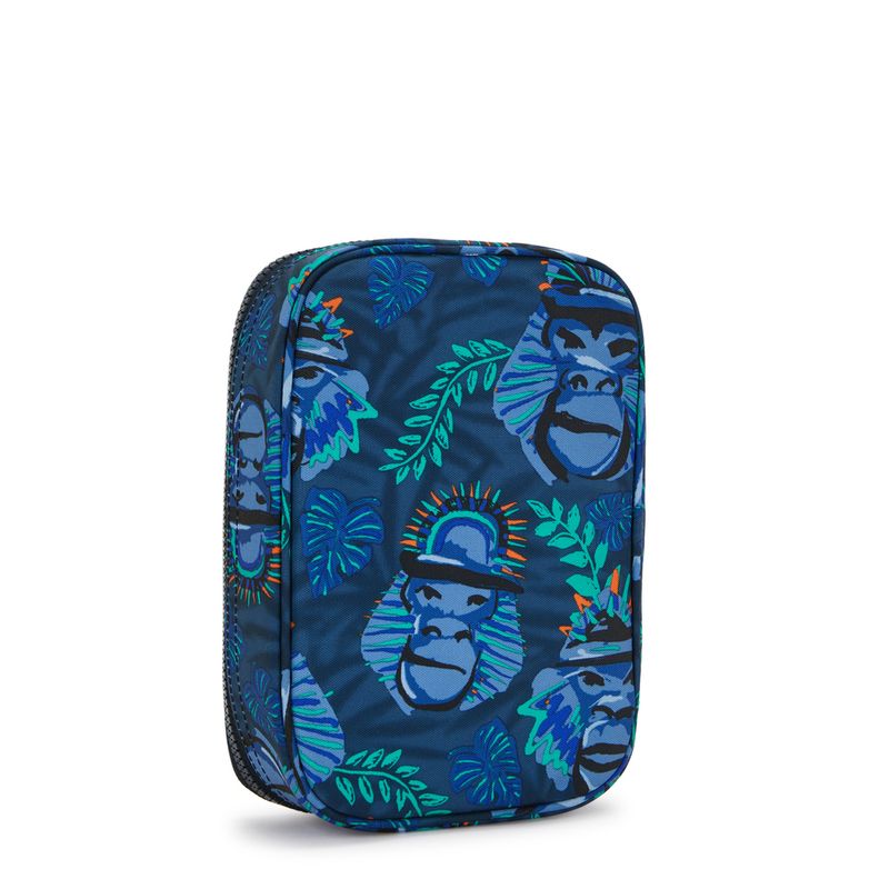 Kipling 100 PENS Large Pencil Case Blue Monkey Fun - interior