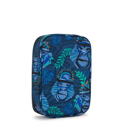 Kipling 100 PENS Large Pencil Case Blue Monkey Fun - interior