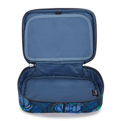 Kipling 100 PENS Large Pencil Case Blue Monkey Fun - detail