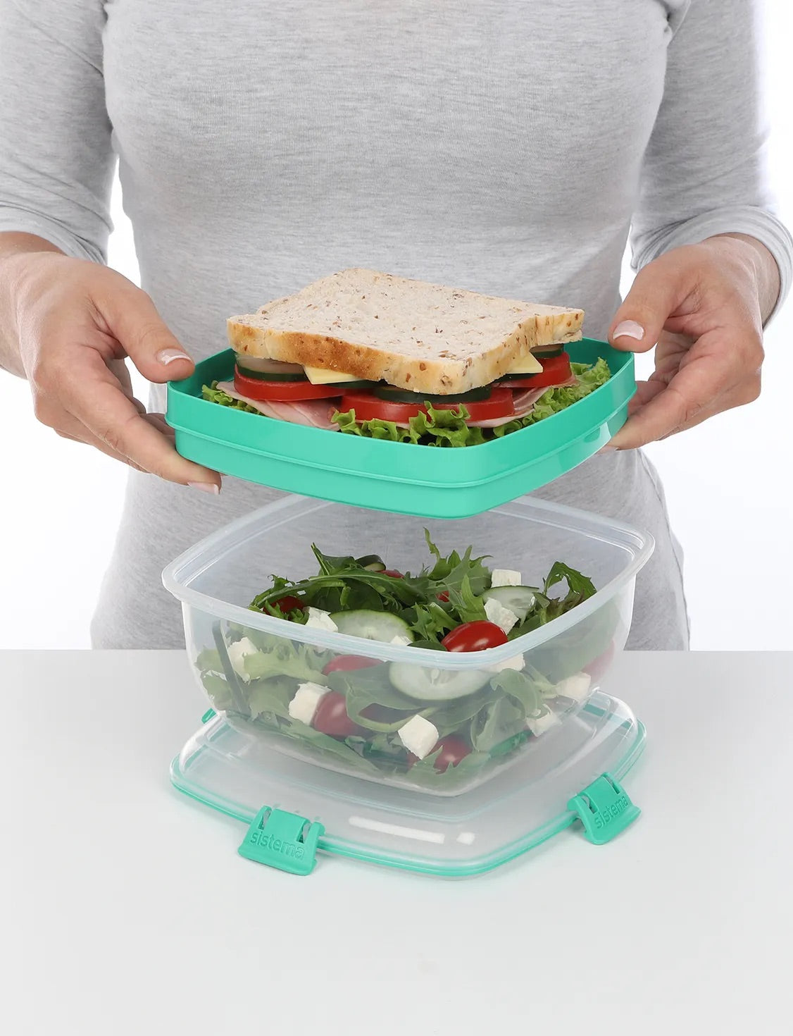 Sistema - Salad To Go 1.1L - Teal Sistema - Salad To Go 1.1L - Teal