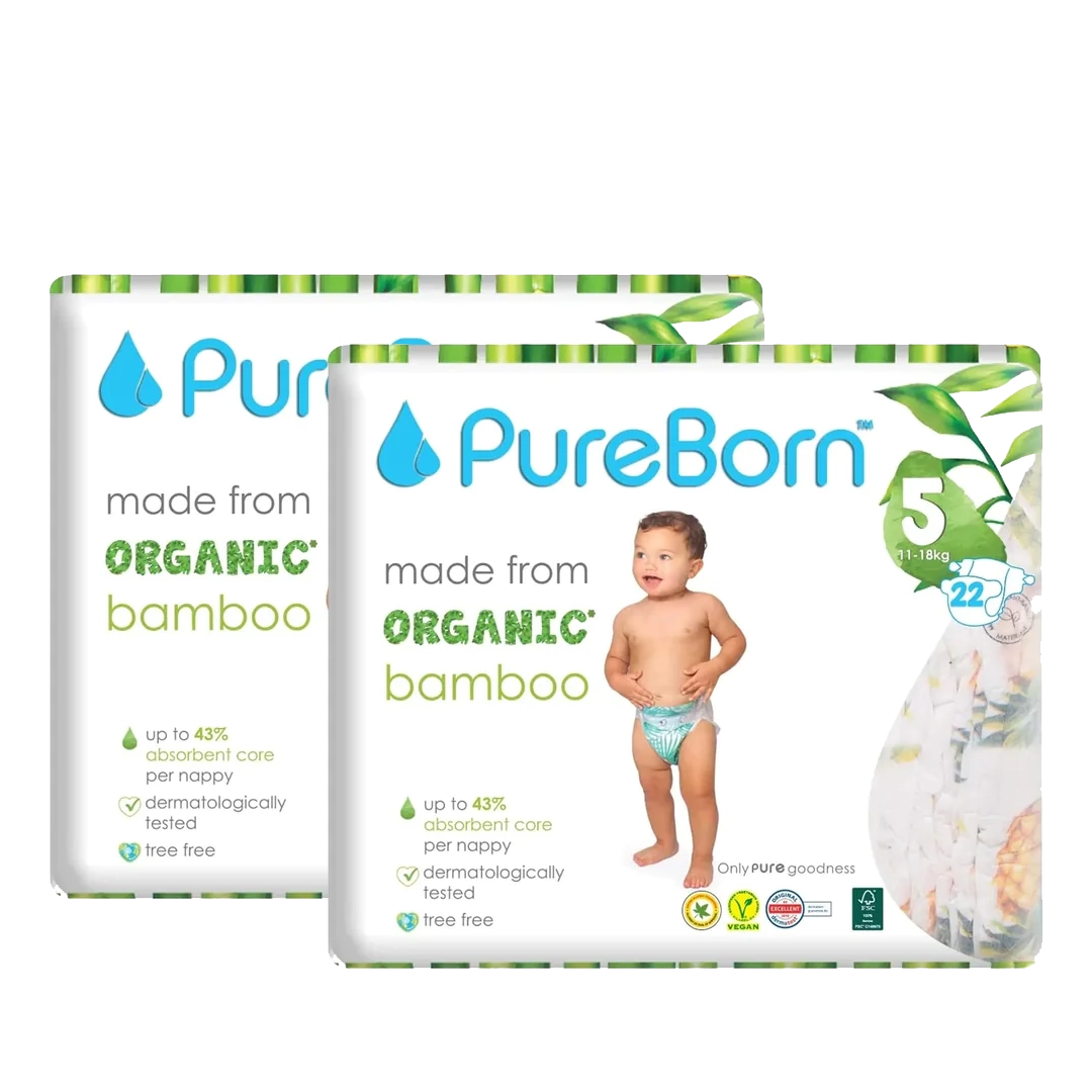 Organic Diapers Size 5 | 11-18kg | Single Pack Offer 2x22 Diapers
