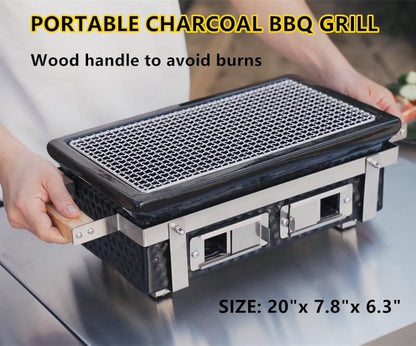 Hibachi - Outdoor Ceramic Japanese Grill Rectangular