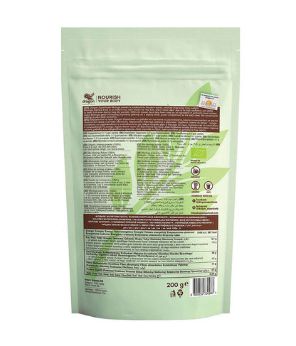 Dragon Superfoods Organic Moringa Powder back of pack