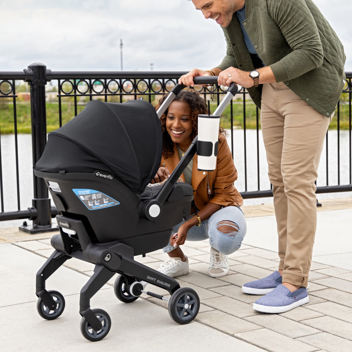 Evenflo - Shyft DualRide Infant Car Seat & Stroller Combo | Beaufort Black