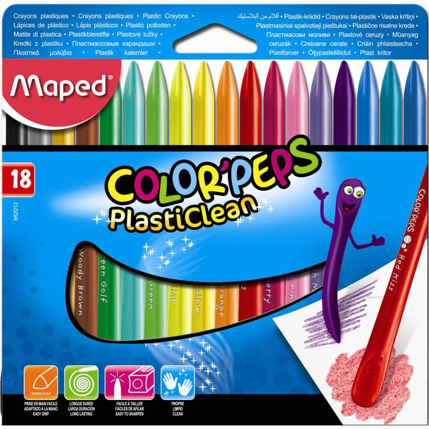 Maped - PLASTICLEAN CRAYONS Set of 18 Maped - PLASTICLEAN CRAYONS Set of 18