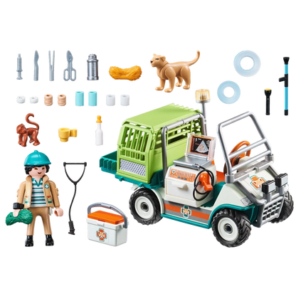 Playmobil - Zoo Vet with Medical Cart- 65 Pcs | 4Y+