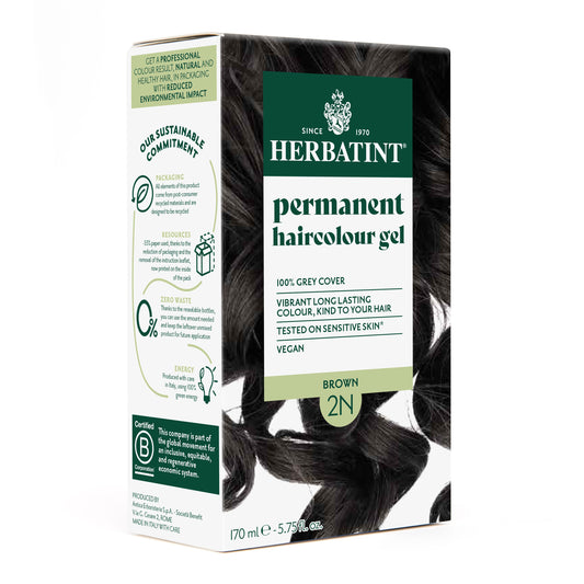 Herbatint 2N Brown permanent haircolour gel 170ml pack — BambiniJO Jordan