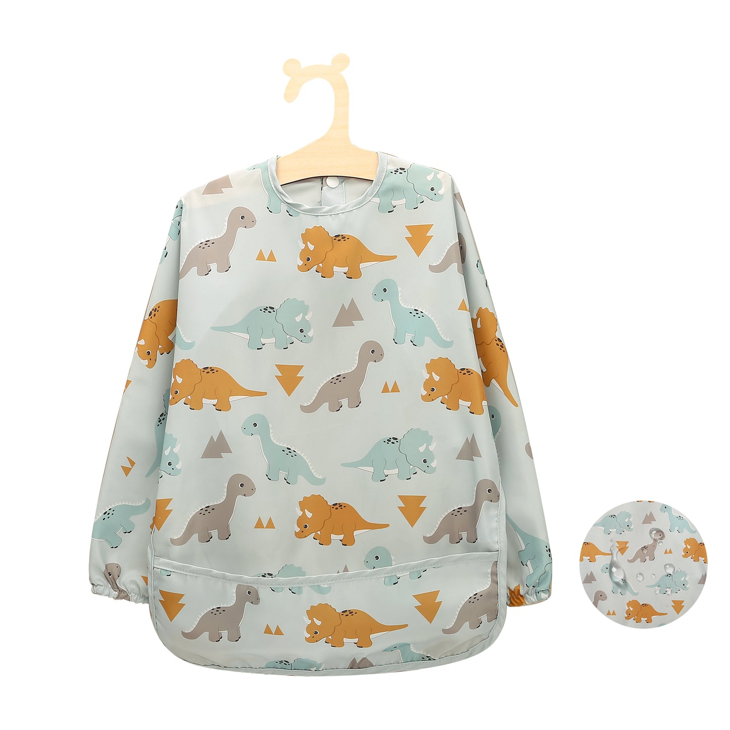 Babyccino - Long Sleeve Bib | Dinosaur